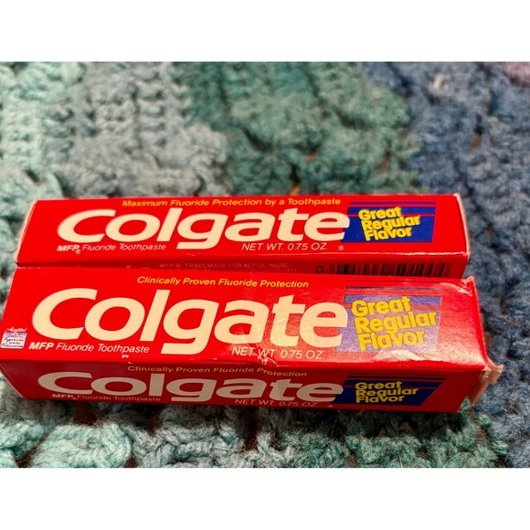 colgate Other - Set of 2 Vintage Colgate MFP Toothpaste Great Regular Flavor Travel Size 0.75 oz